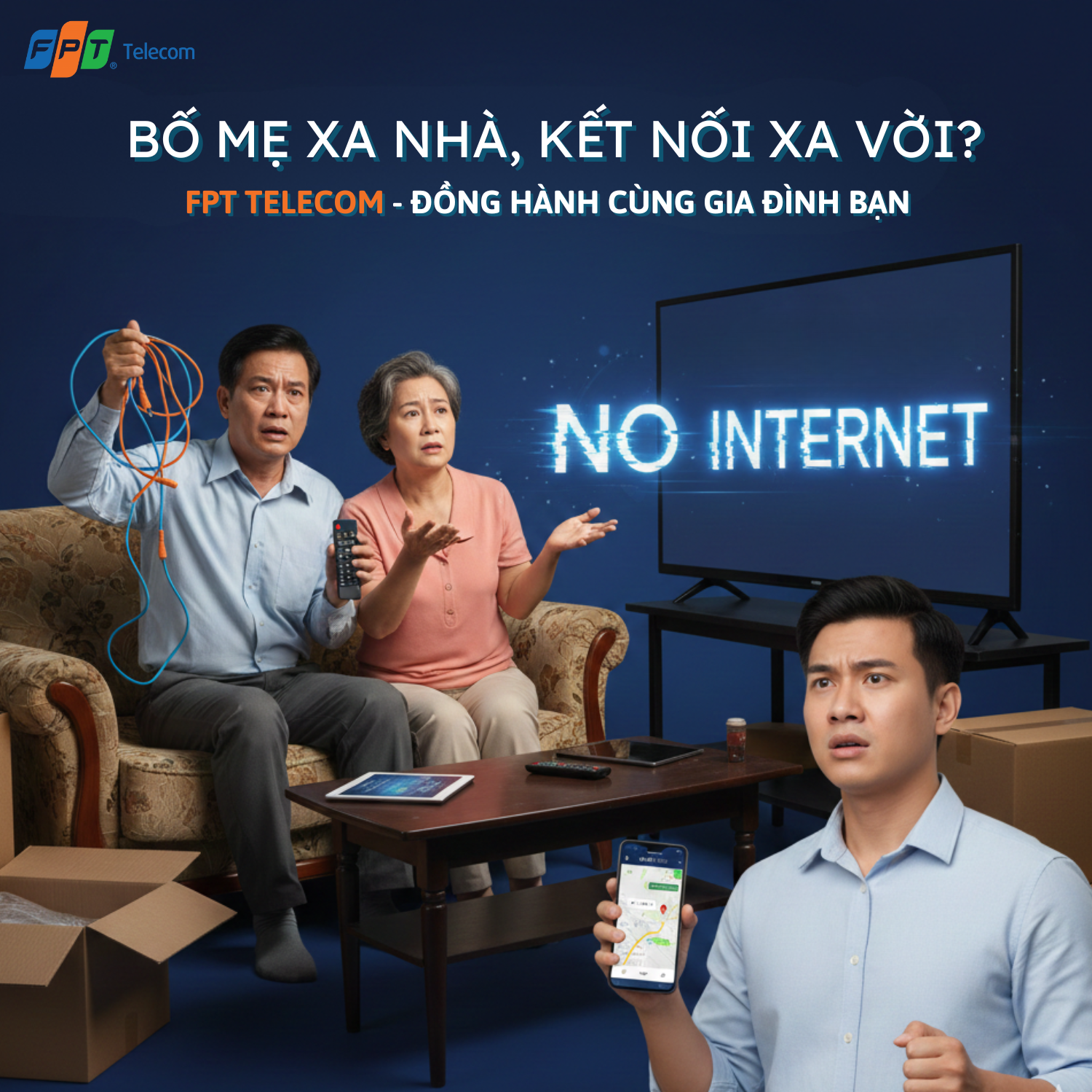 Lắp đặt mạng internet FPT cho bố mẹ